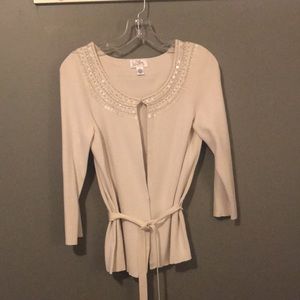 🌟Loft beautiful cream belted sweater
